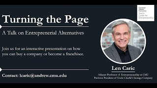 Turning the Page: A Talk on Entrepreneurial Alternatives by Len Caric