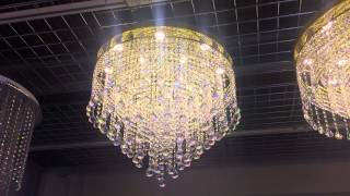 60cm Led Crystal Balls Flush Gold Chandelier by First Class Lighting Ltd