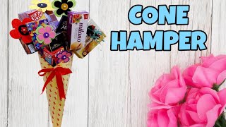 Cone Hamper | Hamper Tutorial | DIY Snacks Hamper | Gift Hamper | Chocolates | DIY Gift Ideas|Snacks