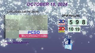 [LIVE] PCSO 2:00 PM DRAW - OCTOBER 18, 2024 LOTTO RESULTS