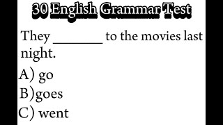 30 English Grammar Quiz