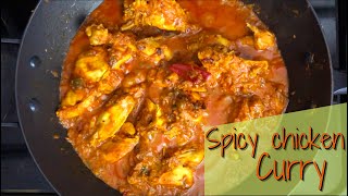 Spicy chicken curry - Tender chicken curry with red hot peppers