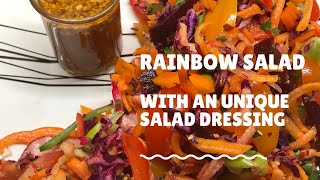 rainbow salad with an unique salad dressing / weight loss salad recipes / healthy salad recipe