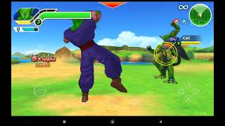 Dragon Ball Z: Tenkaichi Tag Team-PSP-CELL in his FIRST FORM ABSORBS C-17 and became MORE POWERFUL!