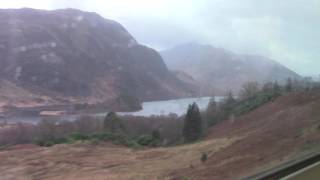 Crossing over the Glenfinnan Viaduct and arrival into Glenfinnan on 156500