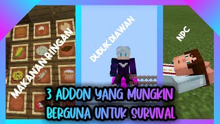 3 ADDON KEREN MUNGGKIN BERGUNA UNTUK SURVIVAL!!SUPPORT MCPE V 1.14/1.16