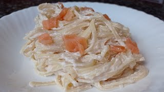 PASTA CON SALMÓN AHUMADO. Sencilla, rápida y sobre todo buenísima. Apunta esta receta!!