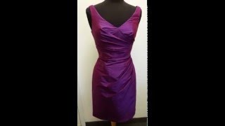 Alfred Sung D644 Bridesmaid Dress - Peau de Soie - Paradise Purple Color