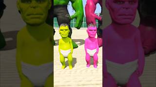 GTA V: Green Hulk baby Vs Pink Hulk baby Who's 🤑Papa is💸 Richer😍 in GTA 5 #shorts