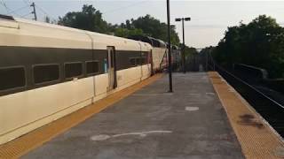 NJ Transit train to Raritan with PL42AC double header and GP40 trailing leaving Roselle Park