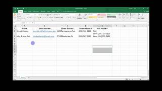 Excel Contacts List Tutorial