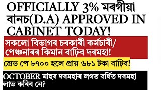 Assam/central govt employee!3% da increase!salary increase 681rupess!