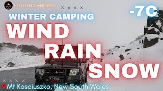 Winter Camping in Strong Wind Rain & Snow!