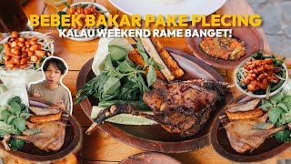 BEBEK BAKAR PLECING RACIKAN RESTO BEBEK GALIH YANG TEMPATNYA LUAS BANGET !