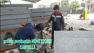 Pembuatan HONEYCOMB/CASTELLA di workshop|bengkel konstruksi baja#workshop#castella#konstruksibaja