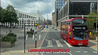 Discover Northwest London aboard London Bus Route 92 from IKEA Brent Park to Ealing Hospital 🚌