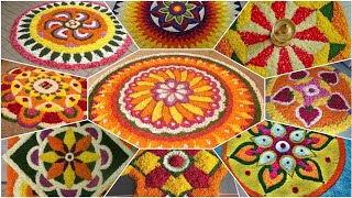 Onam Pookolam Flower Decoration | Onam Celebrations | Flower Rangoli | Flower Arrangements for onam