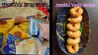 medu Vada recipe|monthly groceries|dal chawal k sath medu Vada 😋