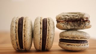 Black Sesame French Macarons Recipe | sweetco0kiepie