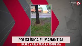 Policllínica El Manantial, agua y barro tras tormenta