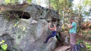 Au Dessous Des Feuille, 6a+, Vallee Chaude, Girl Beta