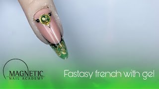 Fantasy french with different types of gel from Magnetic Nail Design