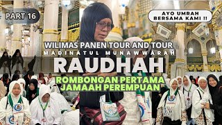 Beribadah di Raudhah masjid nabawi - Rombongan jamaah perempuan