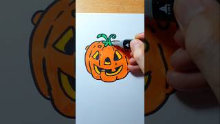 Como dibujar CALABAZA 🎃 #videoshorts #drawing #art #dibujo #howto #halloween #pumpkin #shorts