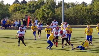 My boy, running back, 7th grade, rushing yards.