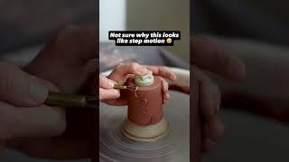 Stop motion trimming! 😅 #pottery #ceramics #clay