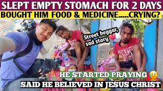 He slept an empty stomach for 2 days || Street beggar sad story 😢