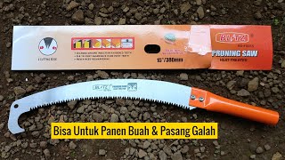 Review Gergaji Melengkung + Bangkol Kait Untuk Dahan Tinggi & Rendah | Pruning Saw BLITZ 15 Inch