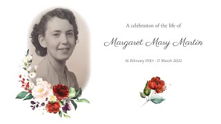 Memorial Service for Margaret Mary Martin (nee Wills)