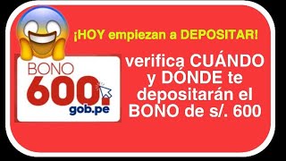 Verifica CUÁNDO y DÓNDE te DEPOSITARÁN el BONO de 600 soles