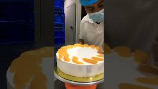 how to a decorate peach cake bakery design #shortsyoutube#peachcake#shortsviralvideo#shorts