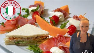 Letní zdravá večeře/prosciutto melone a tramezzini