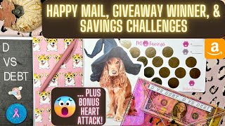 Savings Challenge Sunday, plus happy mail and giveaway winner (…and a bonus heart attack)!