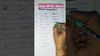 Uses Of For Since