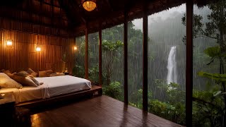 Amazing rain sound! Backed by a distant waterfall | relax | fall asleep fast #rainsounds