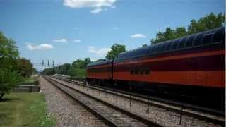 HD: UP CNW Heritage EMD SD70ACe 1995 leads the NRHS Excursion (Amtrak 989) at Elmhurst IL.