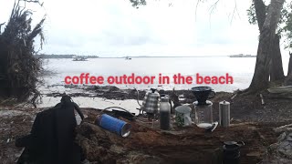 Outdoor Coffee || Bersantai Sambil Membuat Kopi Di Pantai Diiringi Suara Angin Pantai