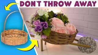 How to make garden decoration / Rustic 🌸Transforming Bamboo Gift Basket into a Carthand car