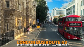 Exploring London’s Streets: Bus Route 43 from London Bridge to North London 🚌