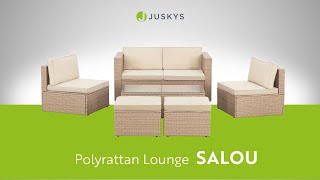 Polyrattan Lounge Salou - Wetterfestes Möbel-Set für 6 Personen inkl. Polster