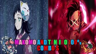 🌸Makomo and 🔥Tanjiro 100% TOD Combos Demon Slayer Hinokami Chronicle