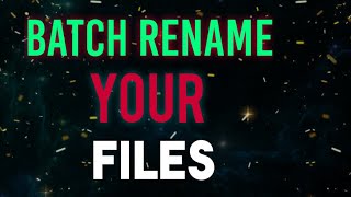 Document Scanner: How to Batch Rename the files?