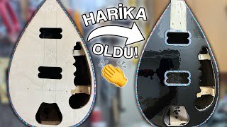 SİYAH ELEKTRO SAZ KAPAĞI TASARIMI! | Elektro Bağlama Yapımı ( 6 ) #yapraksazevi