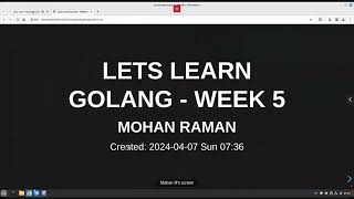 Lets Learn GoLang | Tamil | Week 5