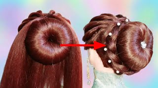 bun hairstyle | Bridal hair bun | front twesting | bridal hairstyle | cute hairstyles |