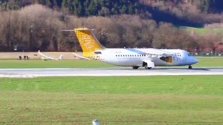 Malmo Aviation BAe146 SE-DSR depature at Innsbruck Airport 28.03.2015